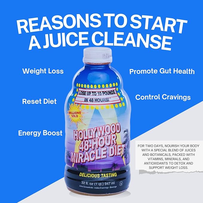 48-Hour Miracle Fruit Juice Cleanse Diet 3-Pack, Detox Cleanse for Weight Loss & Rejuvenation, Food Replacement, Fast Acting Diet, Weight Loss Drink, 32 Fl. Oz.