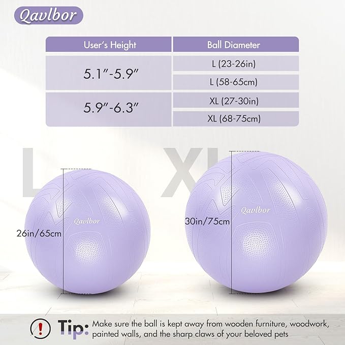 Yoga Ball Pregnancy Ball, 1.7mm Extra Thick Birthing Ball for Pregnancy, 600LB Anti-Burst Exercise Ball for Fitness, Balance, Physical Therapy, Non-Slip Stabil-ity Ball with Bump