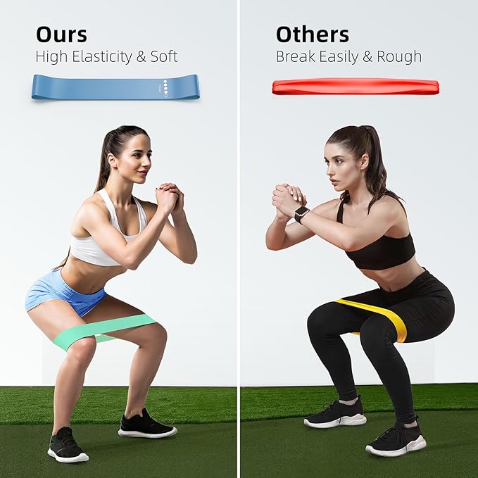 Resistance Bands for Working Out, Elastic Pilates Flexbands for Physical Therapy Yoga, Stretch Exercice Loop Bands for Booty Legs
