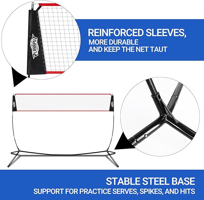 20FT Volleyball Training Net, Height Adjustable Volley Ball Nets for Hitting,Serving Spiking Practice,Portable Volleyball-Net for Beach Indoor Outdoor Bacyard| with Carryingbag & Sandbags