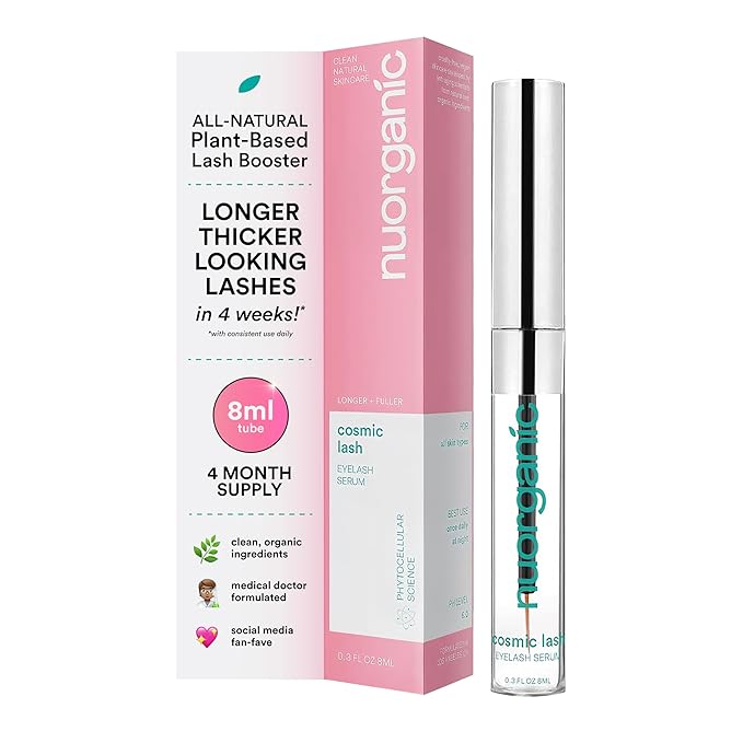 Cosmic Lash Serum Without Prostaglandins | Eyelash Growth Serum for Thicker, Longer, More Defined Lashes | 4-Month Supply XL Size | Made in USA | cGMPA Certified Lab