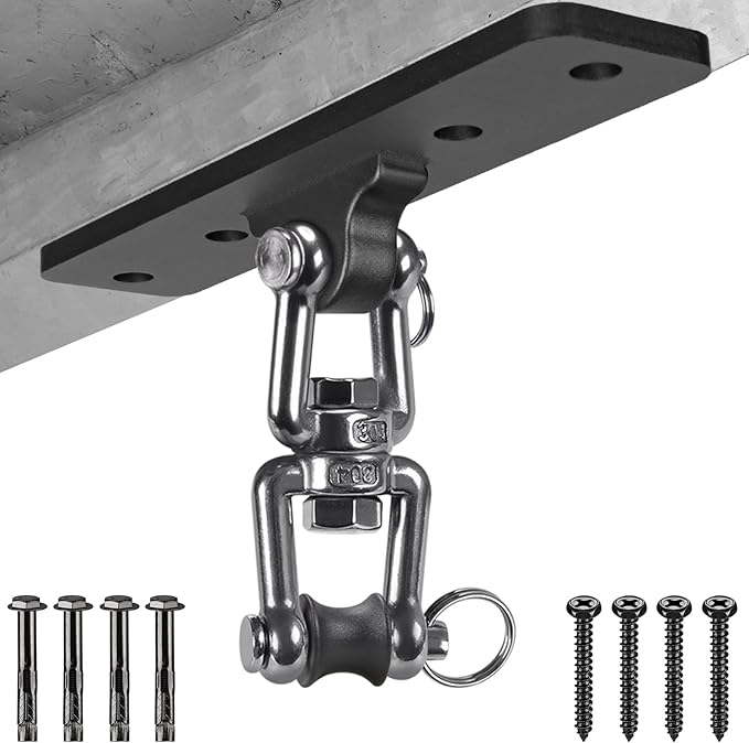 Heavy Bag Hanger, Punching Bag Ceiling Mount Hanger, 360° Rotation Hook for Boxing, MMA, Aerial Yoga, Hammock, and More, 600 LB Capacity