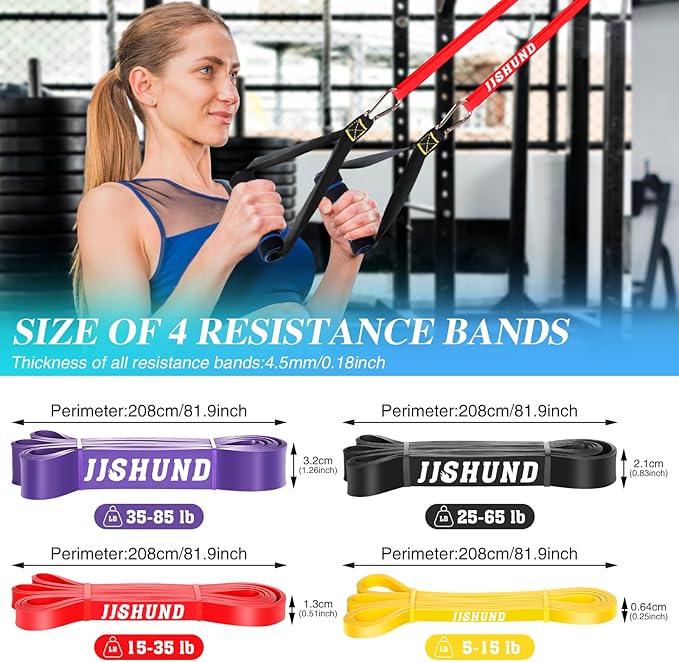 Resistance Bands Set, Pull Up Assistance Bands Pull Up Bands Exercise Bands for Men Women, Workout Bands for Working Out, Muscle Strength Training, Body Stretching