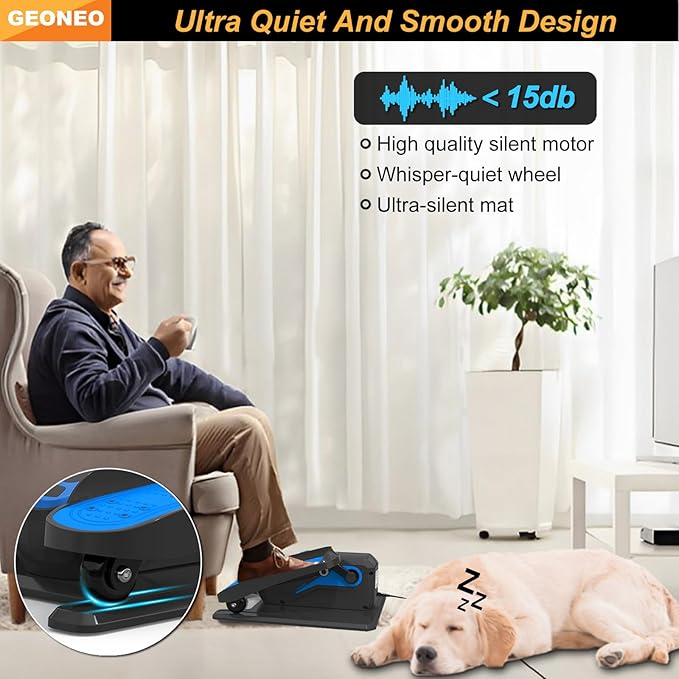 Under Desk Elliptical Machine, Electric Ellipse Leg Exerciser for Senior, Quiet and Compact Electric Seated Pedal Exerciser for Home with Monitor, Remote Control and 12 Adjustable Speeds