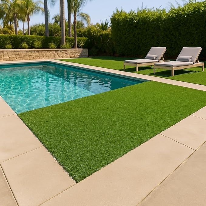Ottomanson Artificial Turf Golf Hitting Mat 6'6" x 23' Indoor/Outdoor Waterproof Synthetic Fake Grass for Putting Practice Baseball Football Sports Gym Backyard, Custom Size 2' up to 30'
