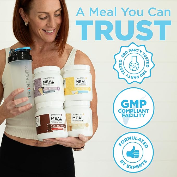 TransformHQ Meal Replacement Shake Powder 7 Servings (Blueberry Cheesecake) - Gluten Free, Non-GMO