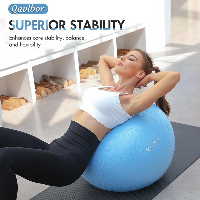 Yoga Ball Pregnancy Ball, 1.7mm Extra Thick Birthing Ball for Pregnancy, 600LB Anti-Burst Exercise Ball for Fitness, Balance, Physical Therapy, Non-Slip Stabil-ity Ball with Bump