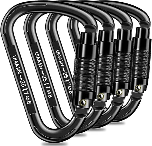 Auto Locking Carabiner Heavy Duty Carabiner 25kN UIAA Certified Climbing Carabiner Climbing Equipment Safety Carabiners for Rappelling, Hammocks, Rescue, Dog Leash, Swing