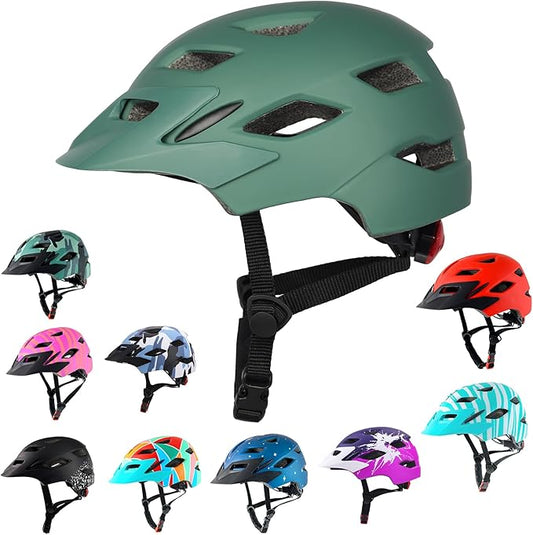 Kids Bike Helmet,Bavilk Kids Boys Girls Bike Helmets with LED Light Detachable Visor Children Youth Teen Multi-Sport for Skating Cycling Scooter Skateboard Adjustable & Lightweight 19.7"-22.4"