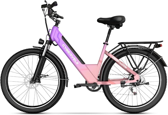 1000 Peak Electric Bike for Adults,up 80 Miles Removable Battery Ebike, 26" Electric E Bike with 7-Speed,Adult Electric Bicycles for Commute Beach Snow Womens All Terrain