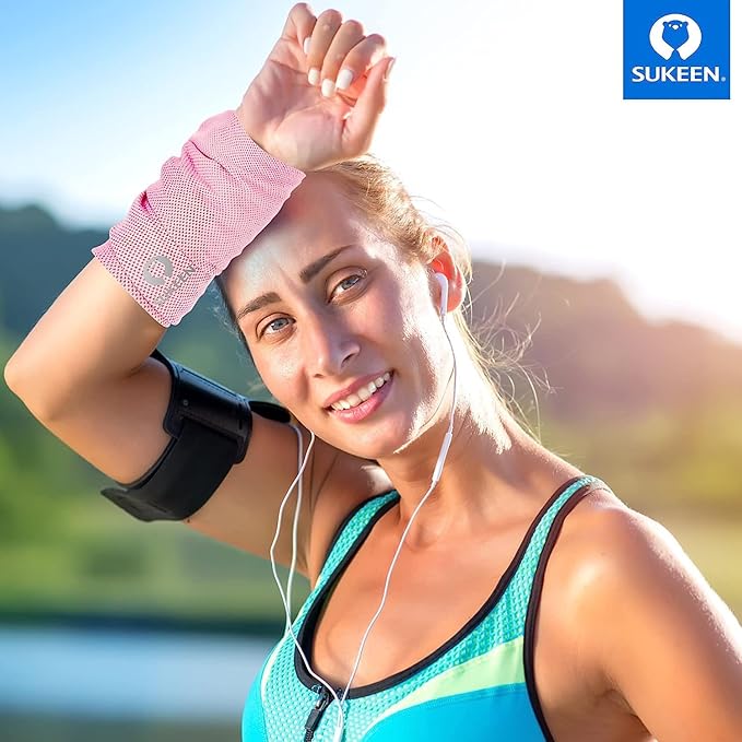 Sukeen 4 Pack Cooling Towel (40"x12") for Sweat, Quick-Drying Neck Cooling Wraps, Soft & Breathable Chilly Sports Towel for Yoga, Sport, Running, Workout, Cooking, Microfiber