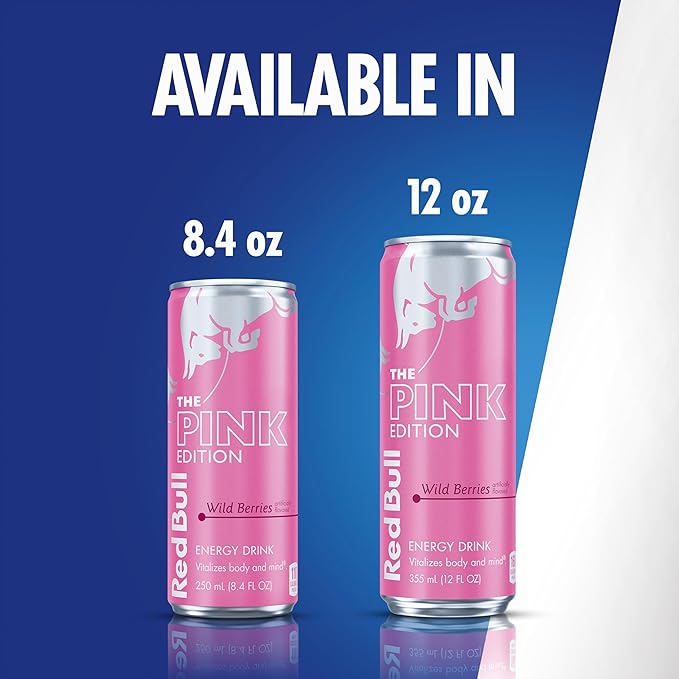 Red Bull Pink Edition Energy Drink, Wild Berries, 12 fl. z., Case of 24 cans, with 114mg Caffeine, Taurine & B Vitamins