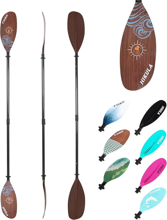 Adjustable Kayak Paddle with Carbon Shaft and PP Blade Available in 220-230/220-240/230-250cm Floating Lightweight Kayak Oars with Original Pattern