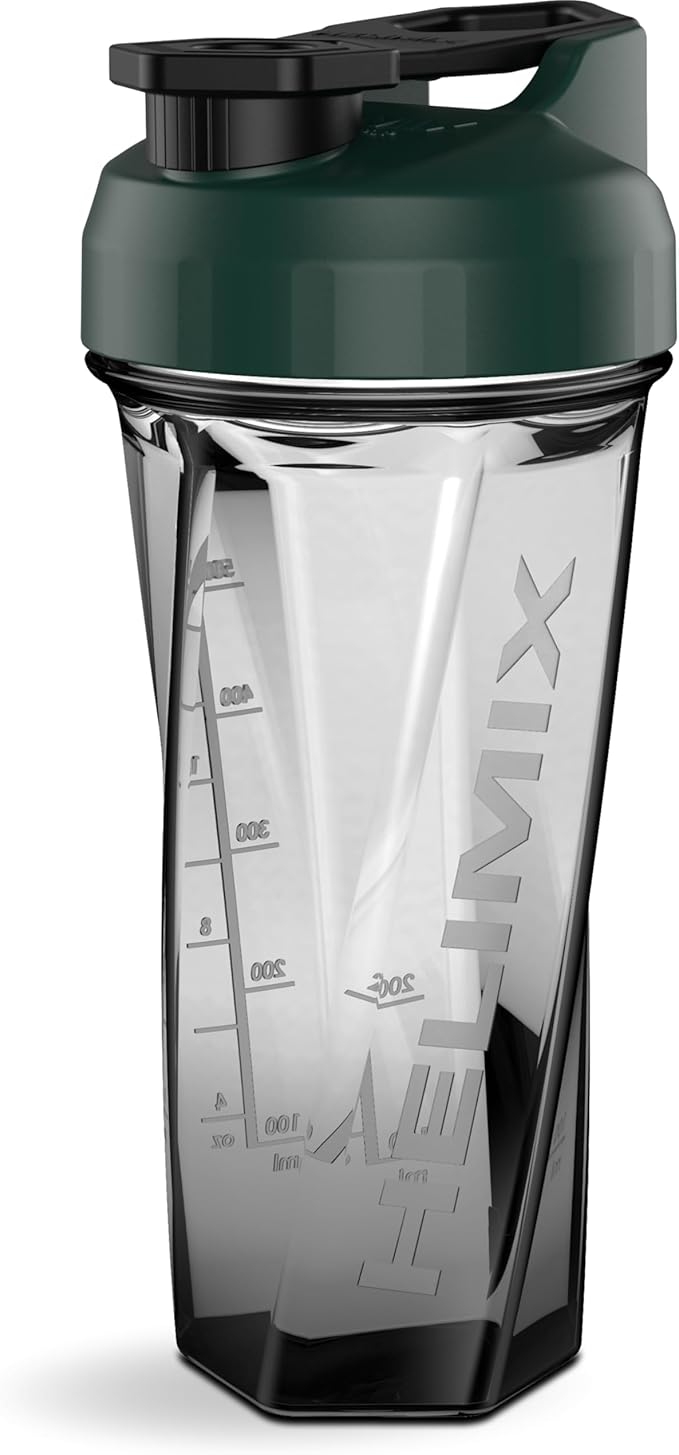 HELIMIX 2.0 Vortex Blender Shaker Bottle Holds upto 28oz | No Blending Ball or Whisk | USA Made | Portable Pre Workout Whey Protein Drink Shaker Cup | Mixes Cocktails Smoothies Shakes | Top Rack Safe