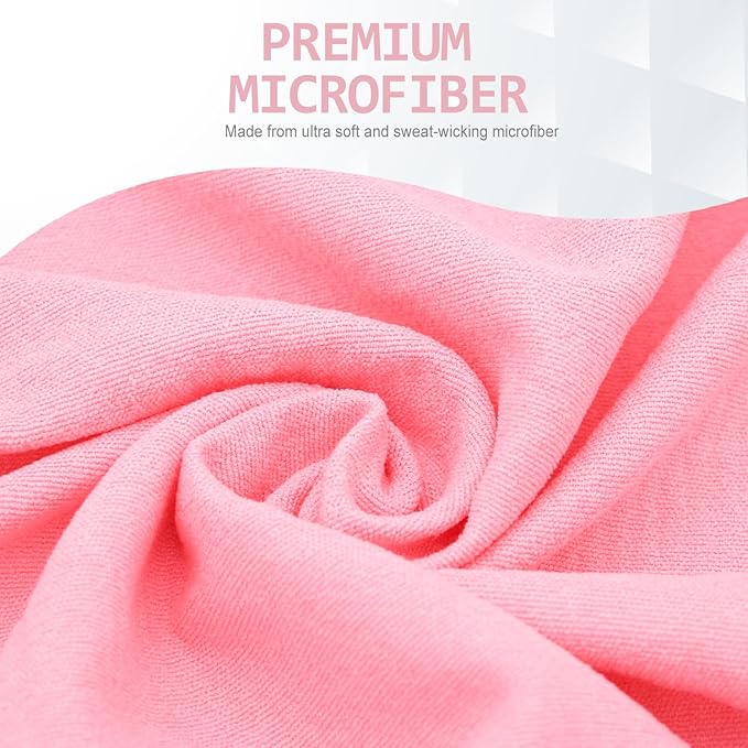 Eunzel 2 Pack Hot Yoga Towel with Grip Dot, Non Slip Yoga Mat Towe Sweat Absorbent Towel for Hot Yoga,Bikram, Pilates and Fitness 72" x 24", Pink