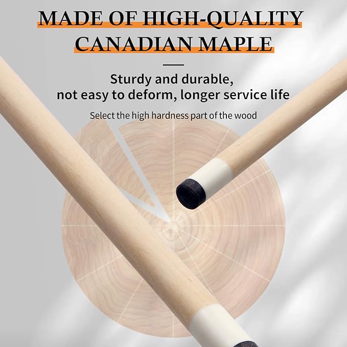 Kmise Pool Cue Stick Set, Canadian Maple 58 Inch 18 19 20 21oz 13mm Tips, New Upgraded Irish Linen Wire Grip Billiard Table Cues Sticks, 4 Colors Optional, W/Chalk, Gloves for Bar Professional Adults