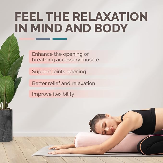Yes4All Triple-Layer Sponge Yoga Bolster Pillow for Restorative Yoga & Meditation - Versatile Yoga Support Pillow, Balance & Poses Modification