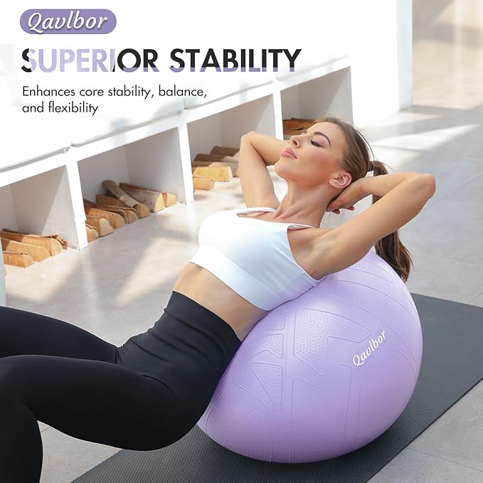 Yoga Ball Pregnancy Ball, 1.7mm Extra Thick Birthing Ball for Pregnancy, 600LB Anti-Burst Exercise Ball for Fitness, Balance, Physical Therapy, Non-Slip Stabil-ity Ball with Bump