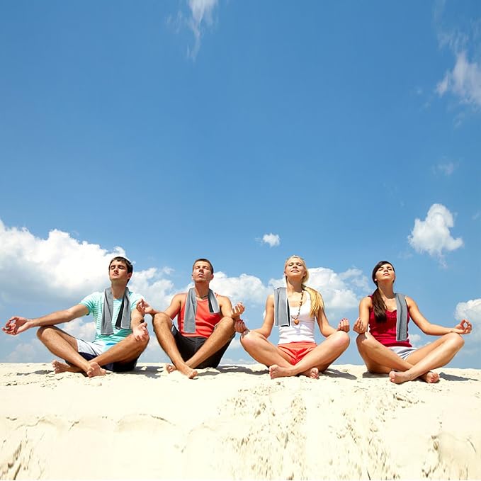 Biange Cooling Towel (Pack of 20, 40"x12") with Pouches for Sports, Workout, Fitness, Gym, Yoga, Golf, Pilates, Travel, Camping & More