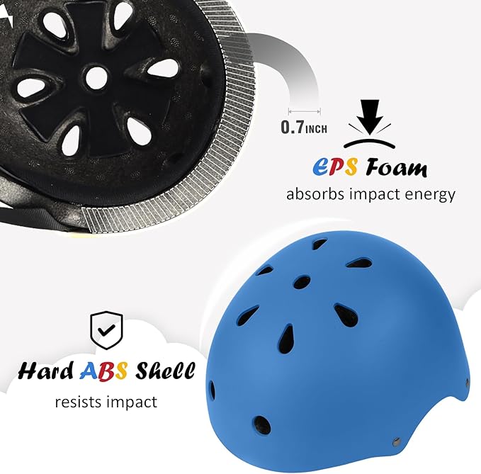 Kids Bike Helmet, Adjustable and Multi-Sport, from Toddler to Youth, 3 Sizes