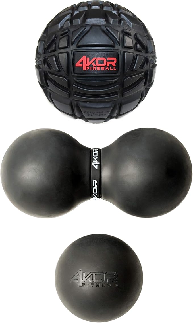 4KOR Massage Balls for Trigger Point Therapy - Myofascial Release Ball - Muscle Relief for Back, Neck, Shoulder, Foot Pain - Fitness Massage Balls for Mobility - Deep Tissue Release Ball