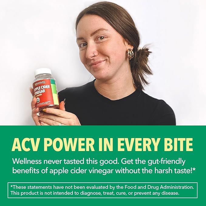 Apple Cider Vinegar Gummies - Organic ACV Vitamins for Digestive Health, Metabolism & Gut Support - 30 Count - Vegan, Non-GMO, Gluten-Free - Delicious Flavor & No Harsh Taste - 15 Day Supply