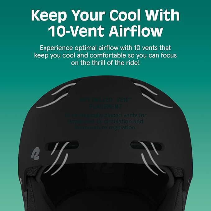 Retrospec Comstock Ski Helmet - Snowboard Helmet for Adults & Youth - Adjustable Fit Snow Helmet with Protective Shell and Breathable Vents for Men, Women, Boys & Girls
