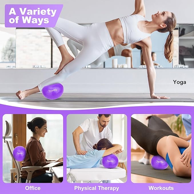 9 Inch Mini Exercise Ball for Pilates, Yoga, and Core Training, Small Exercise Ball with Pump, Guide for Physical Therapy, Balance, Stability, and Stretching, Ideal for Home land Office Fitness