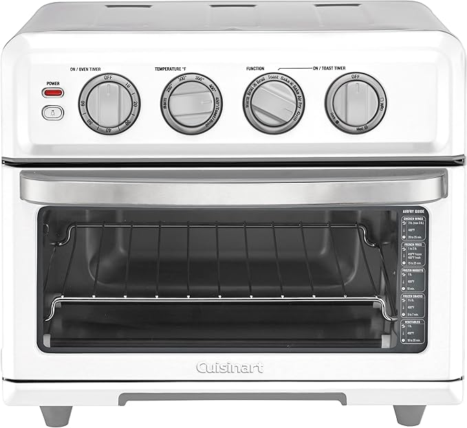 Cuisinart Air Fryer Toaster Oven with Grill, 1800W 8-1 Air Fryer Oven with Bake, Convection Bake, Grill, Broil and Warm Options, Large Capacity, 60-Minute Timer, TOA-70W, White