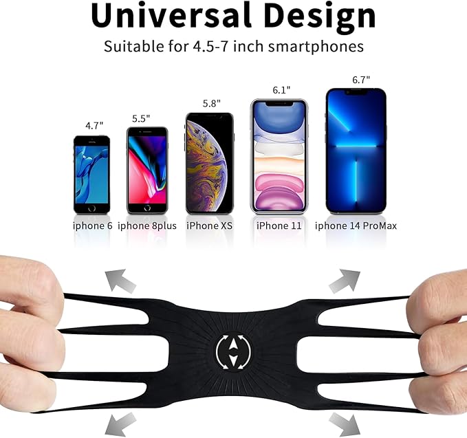 3in1 Running Sports Armband+Wristband+Bicycle Phone Holder,360° Rotation & Detachable Compatible with 4.5-7" Cellphone for iPhone 16/15/Pro/ProMax/14/13/mini/Pro Max/XS/XR