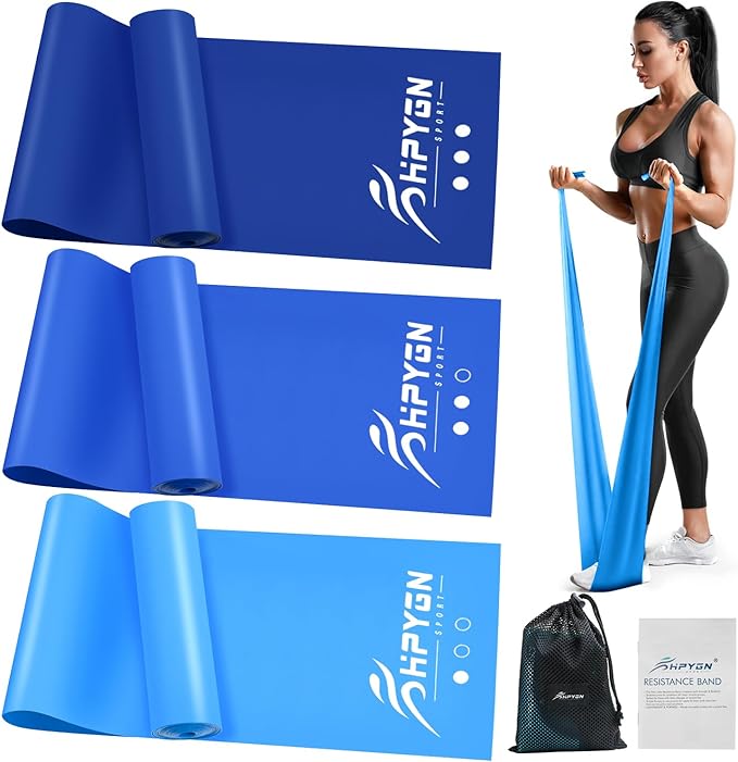 Resistance Bands, Exercise Bands, Physical Therapy Bands for Strength Training, Yoga, Pilates, Stretch Elastic Band with Different Strengths, Workout Bands for Home Gym