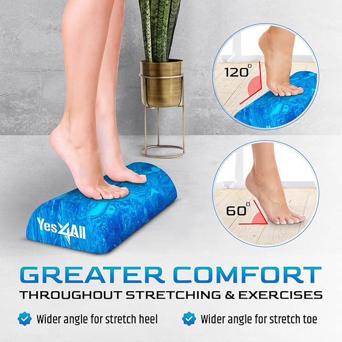 Yes4All EVA Firm Foam Roller for Stretching, Half Yoga Back Roller for Muscle Massage for Pilates, Yoga, Balance & Core Exercises - 12/36 inches