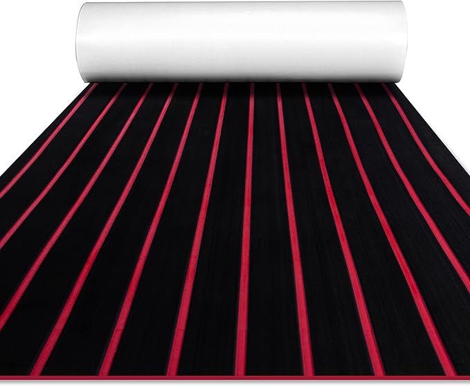 FOCEAN Boat Flooring EVA Foam Boat Decking Faux Teak Marine Flooring Boat Mat Boat Carpet Sheet for Motorboat RV Yacht Kayak Surfboard, 94.5"x 47.2"/35.4"/23.6"/15.7"