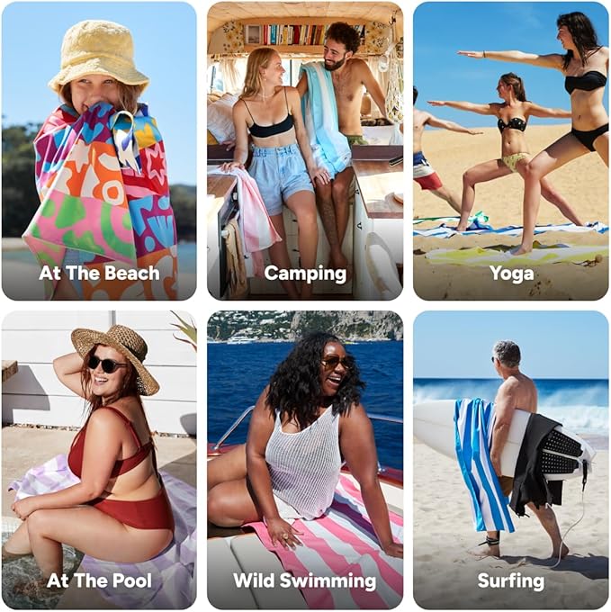 Dock & Bay Quick Drying Towel - for Sports & Gym - Compact, Lightweight - 100% Recycled - Includes Bag - Power of Positivity, Medium (130x70cm, 51x27)