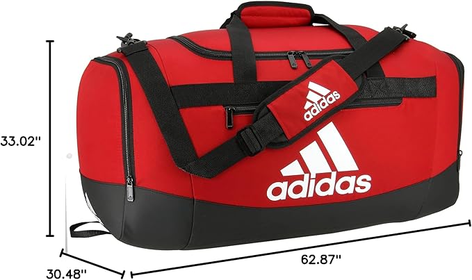 adidas Unisex Defender 4.0 Gym Duffel Bag for Men and Women, Team Power Red, Medium (66L)