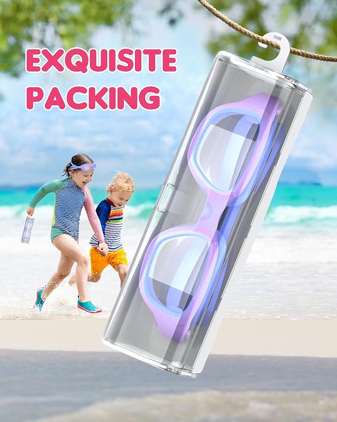 Kids Swim Goggles,Swimming Goggles for Kids 6-14, Anti-Fog UV Protection Pool Glasses for Boys Girls