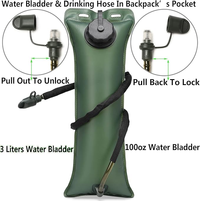 ATBP Tactical Water Hydration Pack Military 3L Water Bladder Carrier Backpack Leakproof for Running Jogging Cycling Hiking