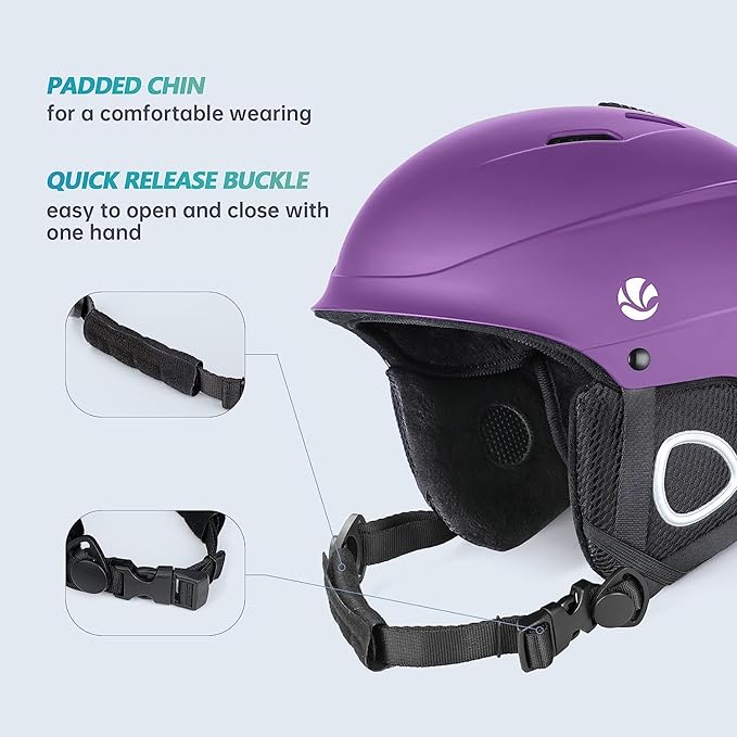 VANRORA Ski Helmet, Snowboard Helmet for Men & Women, Climate Control Venting, Dial Fit, Goggles Compatible, Removable Fleece Liner and Ear Pads, Safety-Certified