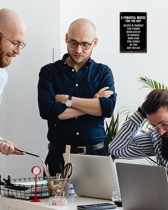 ALKB Inspirational Wall Art Metal Sign 8 x 12 Inch, Inspiring Positive Quotes Room Decor for Living Room Bedroom Classroom Gym, Motivational Wall Decor for Teen