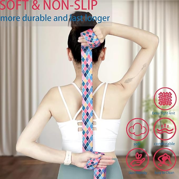 Yoga Exercise Adjustable Straps 8FT with Durable D-Ring for Pilates & Gym Workouts | Hold Poses, Stretch, Improve Flexibility & Maintain Balance