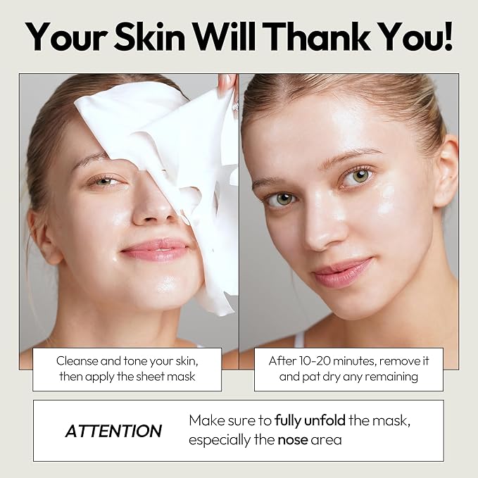 LAPCOS Milk Sheet Mask, Moisturizing Daily Face Mask to Replenish and Restore Dry Skin, Korean Beauty Favorite, 5-Pack