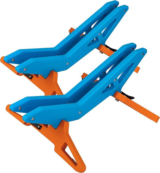 Adjustable Bike Parking Stand Fits 16-29 Inch Bicycles, Compatible with 23c-3.0 Tire Width – Heavy-Duty Plastic, Easy Installation, Stylish Two-Tone Design (Blue&Orange(2 Pack))