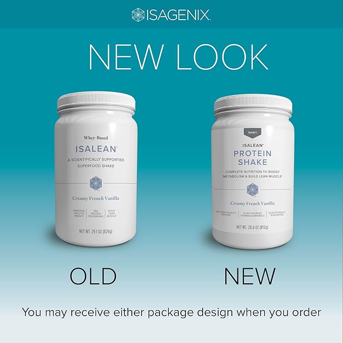 IsaLean Protein Shake - Complete Superfood Meal Replacement for Maintaining Healthy Weight and Lean Muscle Growth with 24 Vitamins and Minerals - 28.6 oz - 14 Meal Canister (Creamy French Vanilla)