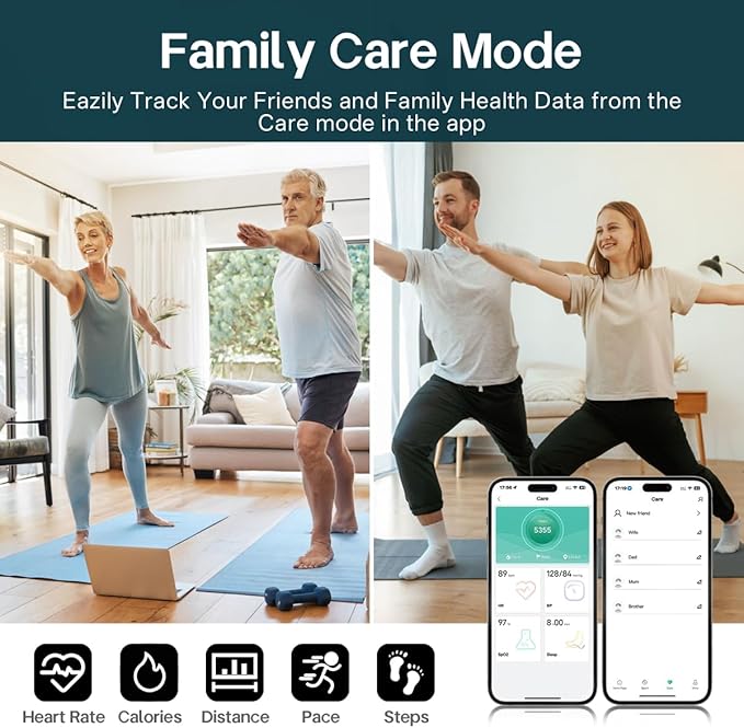 Smart Rings for Women Men,Fitness Tracker Ring,Heart Rate,Blood Oxygen,Blood Pressure,Step Tracker,Sleep Monitoring,No Subscription Fee,IP68 Waterproof Smart Ring for iphone&Android(Black 10)