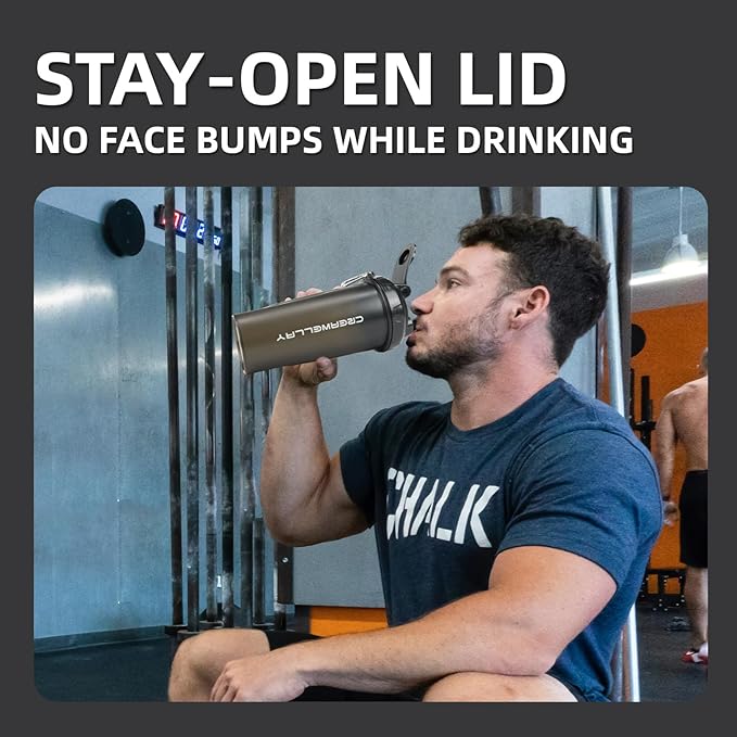 2 Pack Protein Shaker Bottle, 24 oz Protein Shaker Cup with Wire Shaker Ball for Pre Workout, Shake Bottle with Carrying Handle, BPA-Free & Dishwasher Safe (Black, Pink)