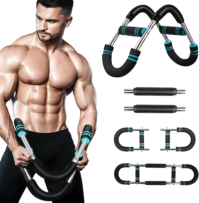 Twister Arm Trainer, 30-110lb Adjustable Twister Arm Chest Exerciser for Men, Detachable Spring Workout Bar, Portable Home Gym Arm Exercise Machine for Strength Training.