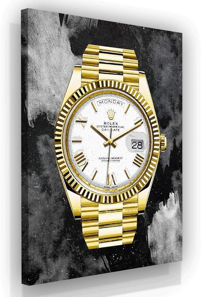 SuccessHunters Luxury Gold Watch Canvas Print Office Wall Decoration Home Decor Modern Art Prints Inspiration Motivation Inspire Entrepreneur Quote Inspirational Motivational House Decal (48" x 36")