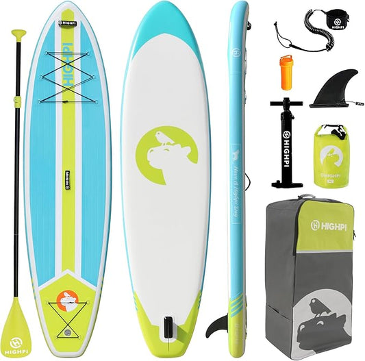 Highpi Inflatable Stand Up Paddle Board for Youth and Adults – Wide Sup with Premium Accessories, Blow Up Paddleboard for Surfing, Fishing, Yoga & More