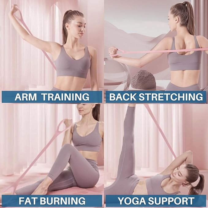 LEZER Figure 8 Resistance Band, Fitness Elastic Rope, Execrise Workout for Arm, Back, Chest and Shoulder, Yoga, Pilates, Stretching, Physical Therapy Equipment