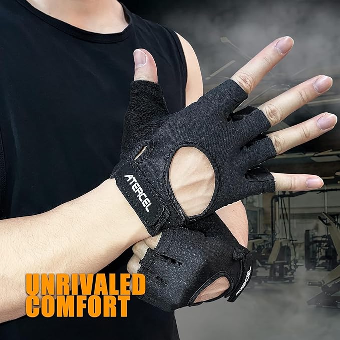 ATERCEL Weight Lifting Gloves Full Palm Protection, Workout Gloves for Gym, Cycling, Exercise, Breathable, Super Lightweight for Mens and Women